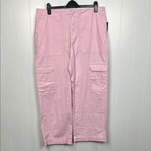 Universal Threads Womens Cargo Pants 16 Pink Wide Leg Cargo Pockets Classic NWT